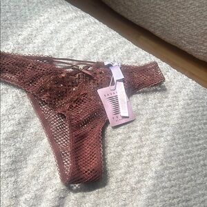 SAVAGE X Brown Lace Thong